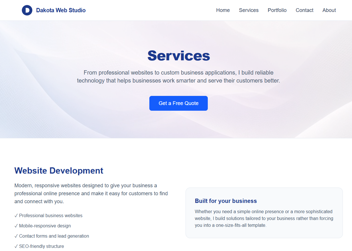 Services Page