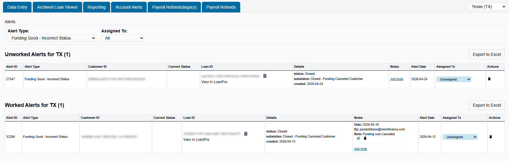 Alerts Screenshot